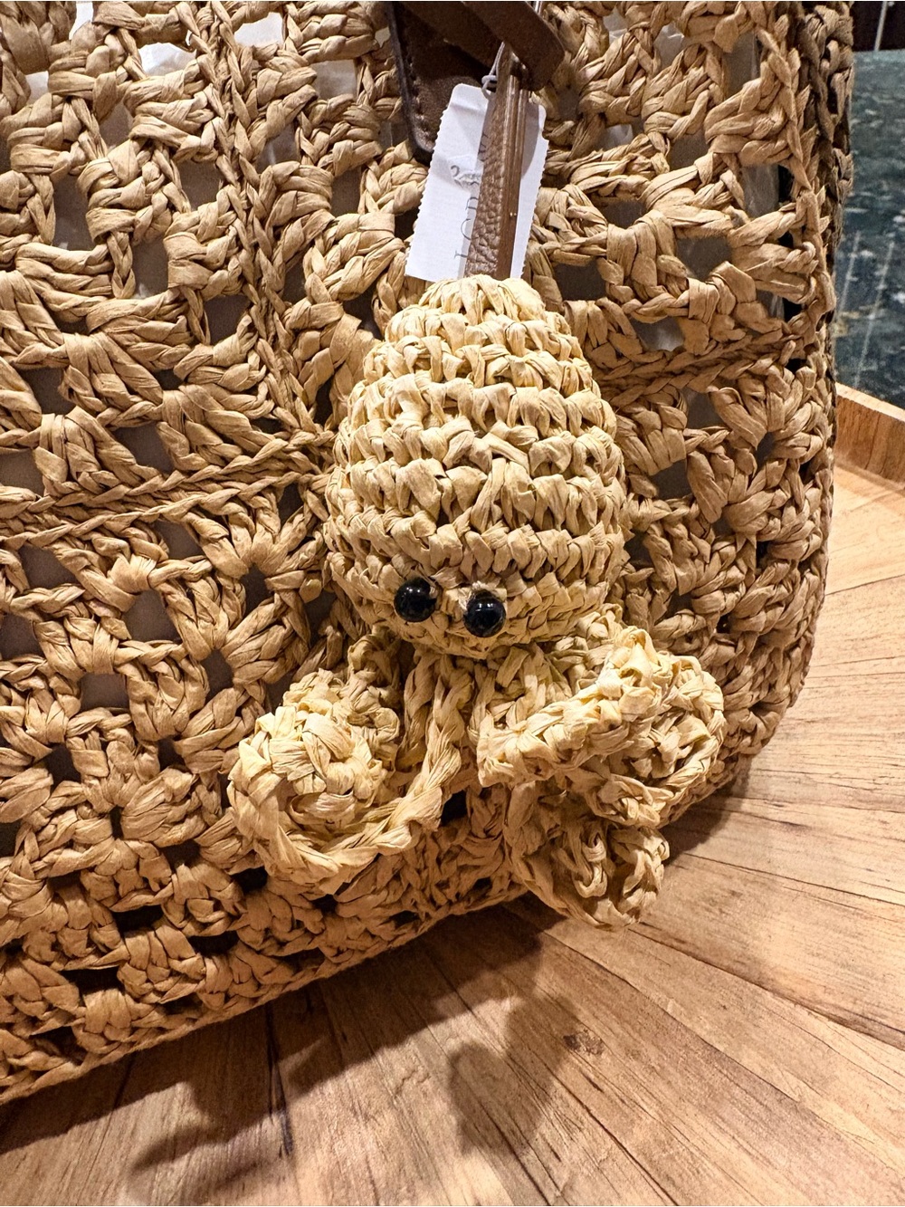 J. Crew Handwoven Raffia Octopus Bag Charm. Brand new! - Picture 4 of 4